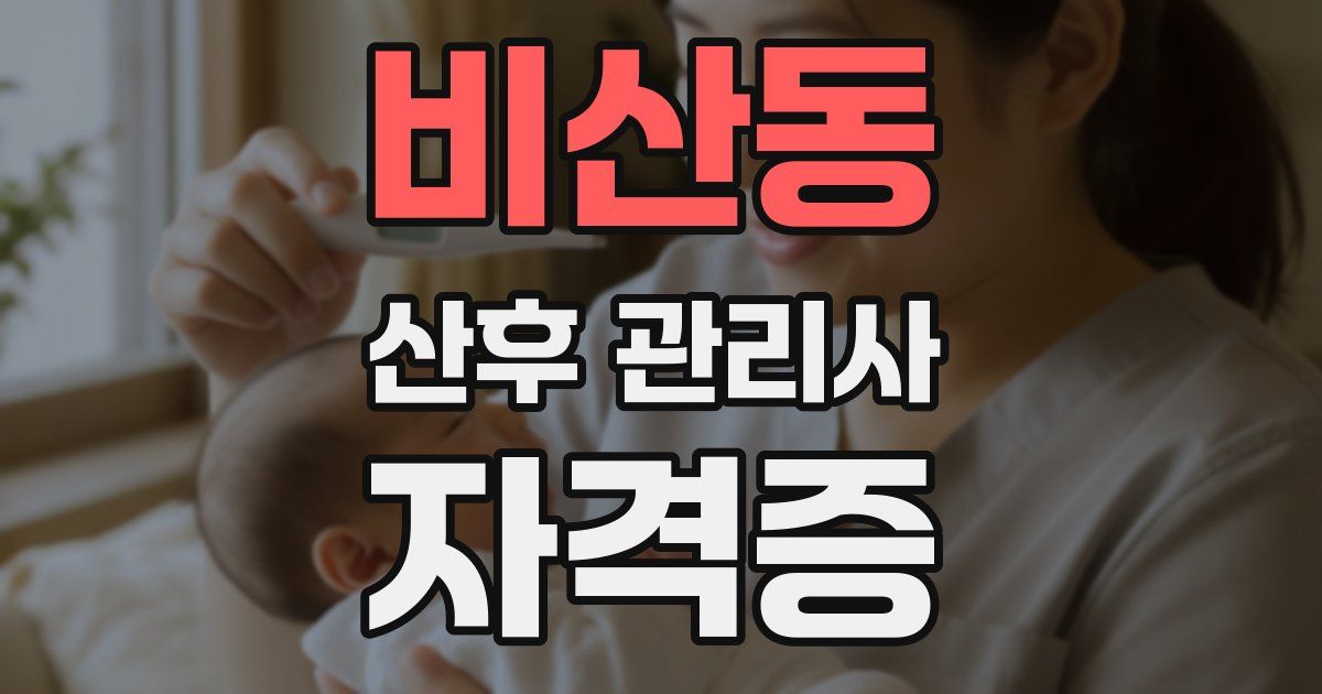 비산동 산후 관리사 자격증