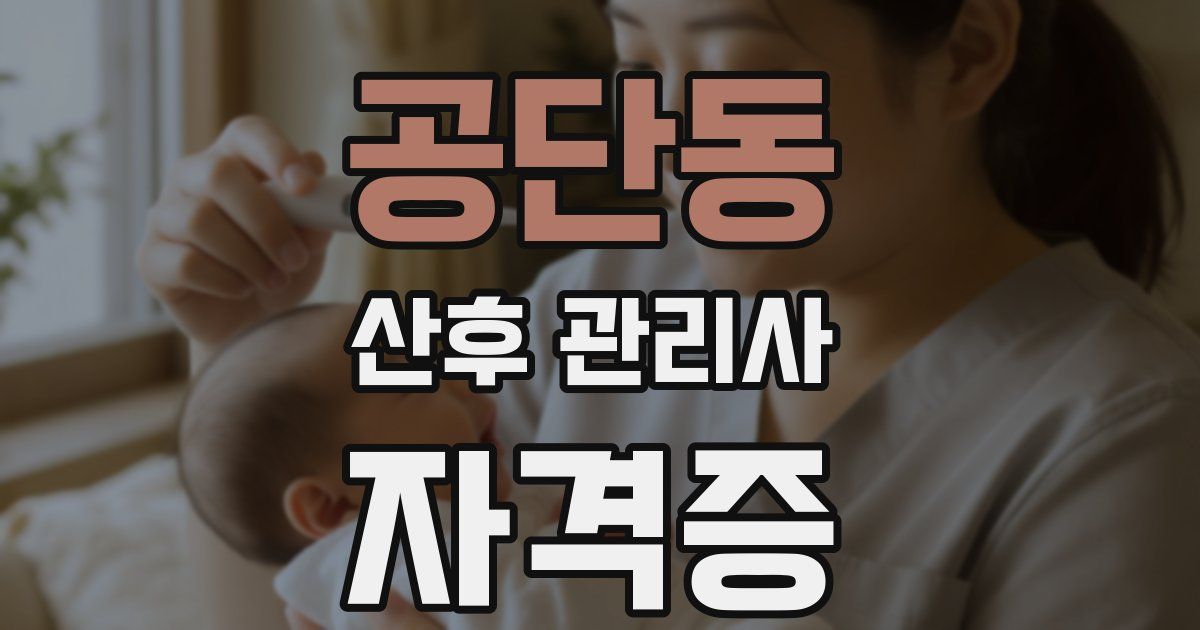 공단동 산후 관리사 자격증