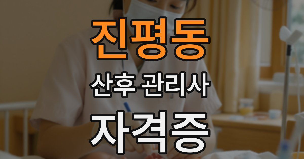 진평동 산후 관리사 자격증