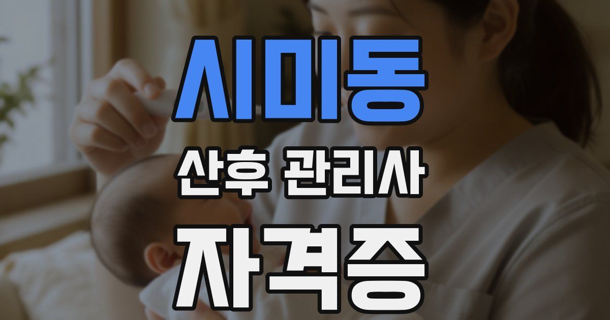 시미동 산후 관리사 자격증