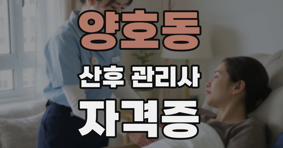 양호동 산후 관리사 자격증