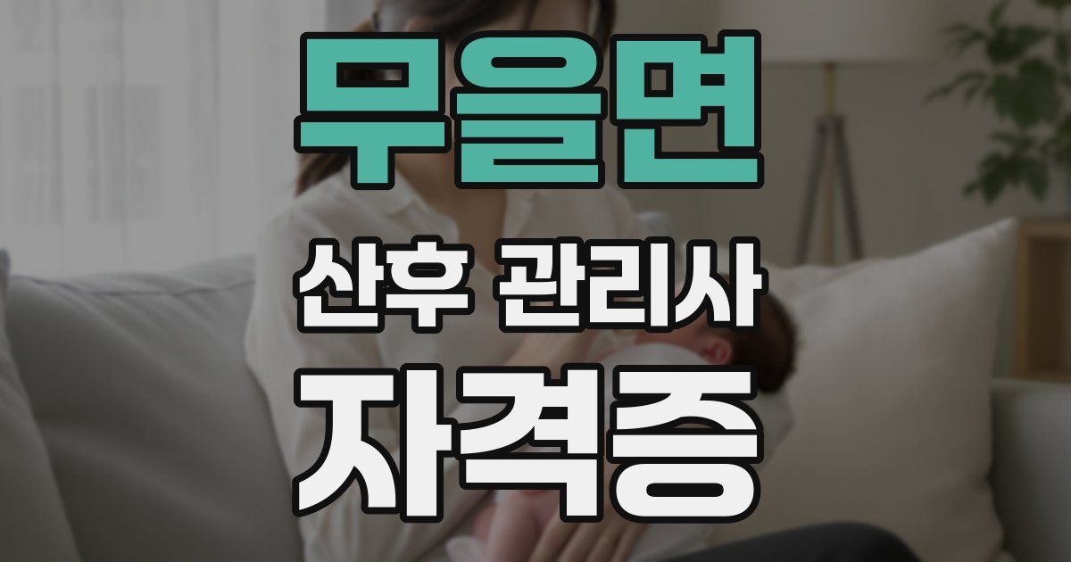 무을면 산후 관리사 자격증