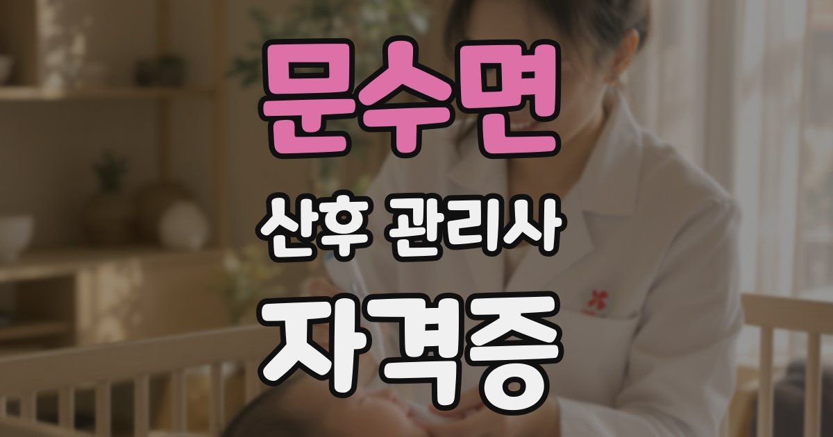 문수면 산후 관리사 자격증