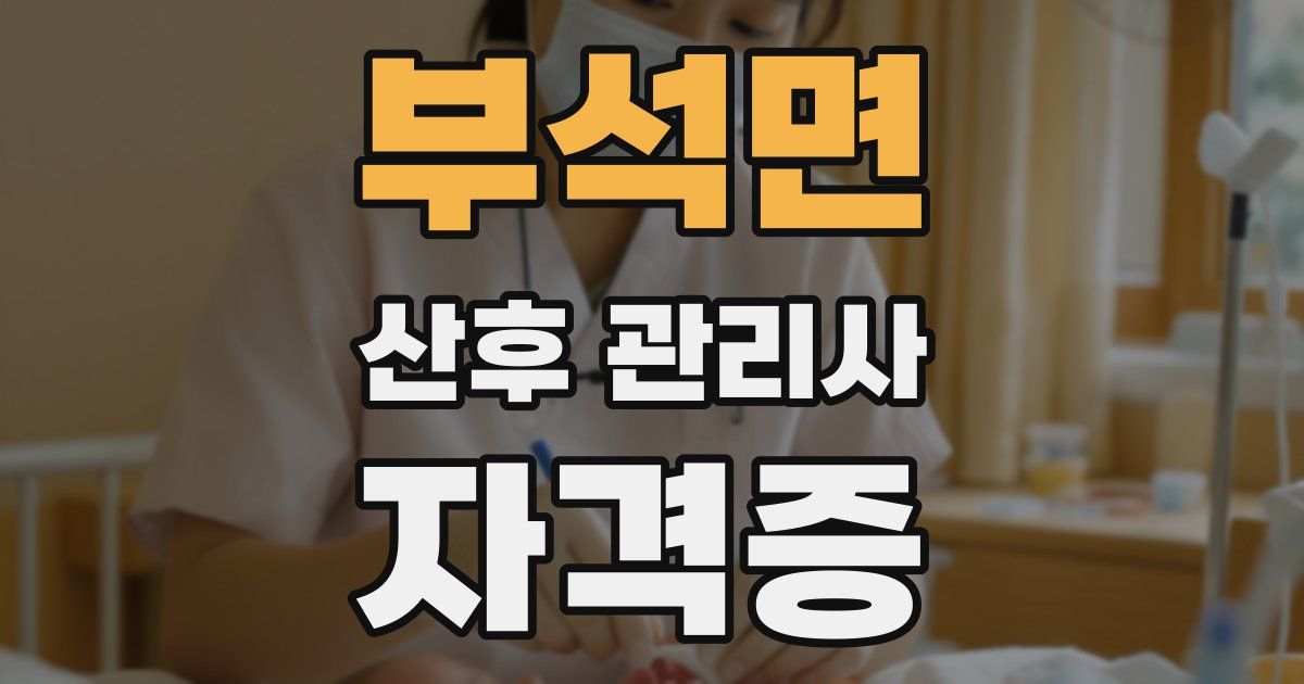 부석면 산후 관리사 자격증