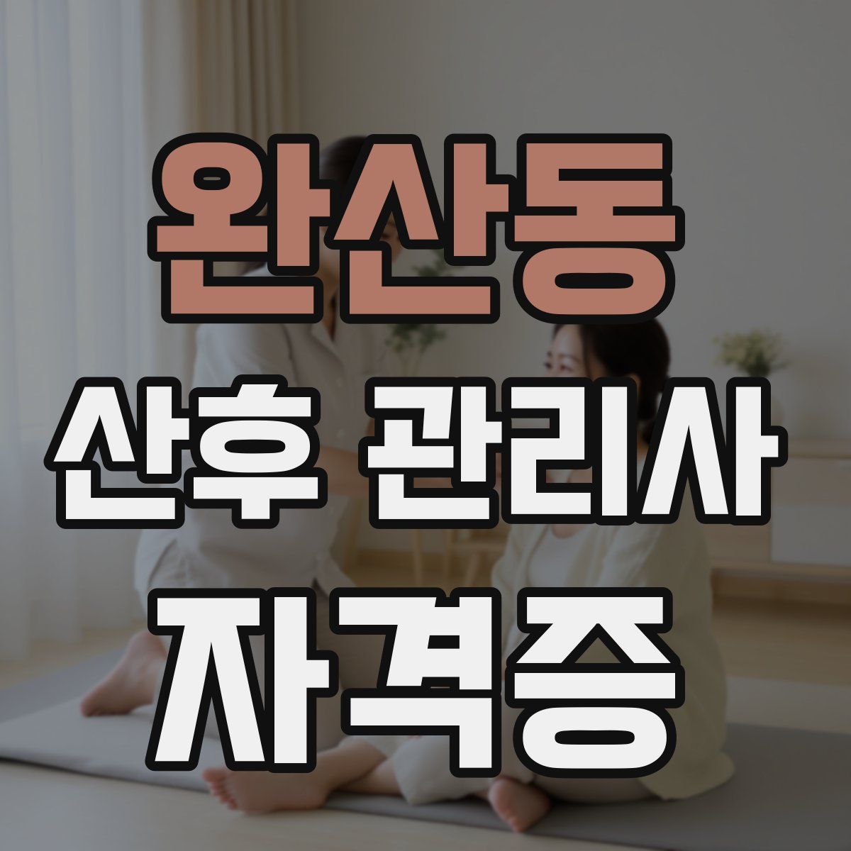 완산동 산후 관리사 자격증