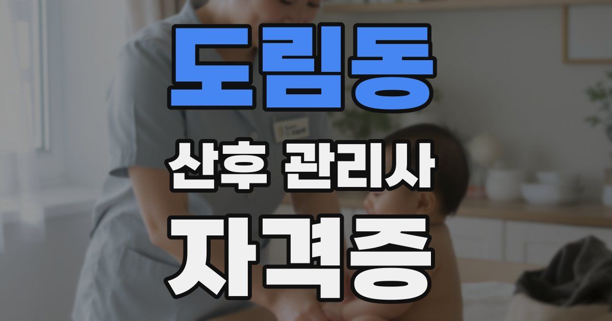 도림동 산후 관리사 자격증