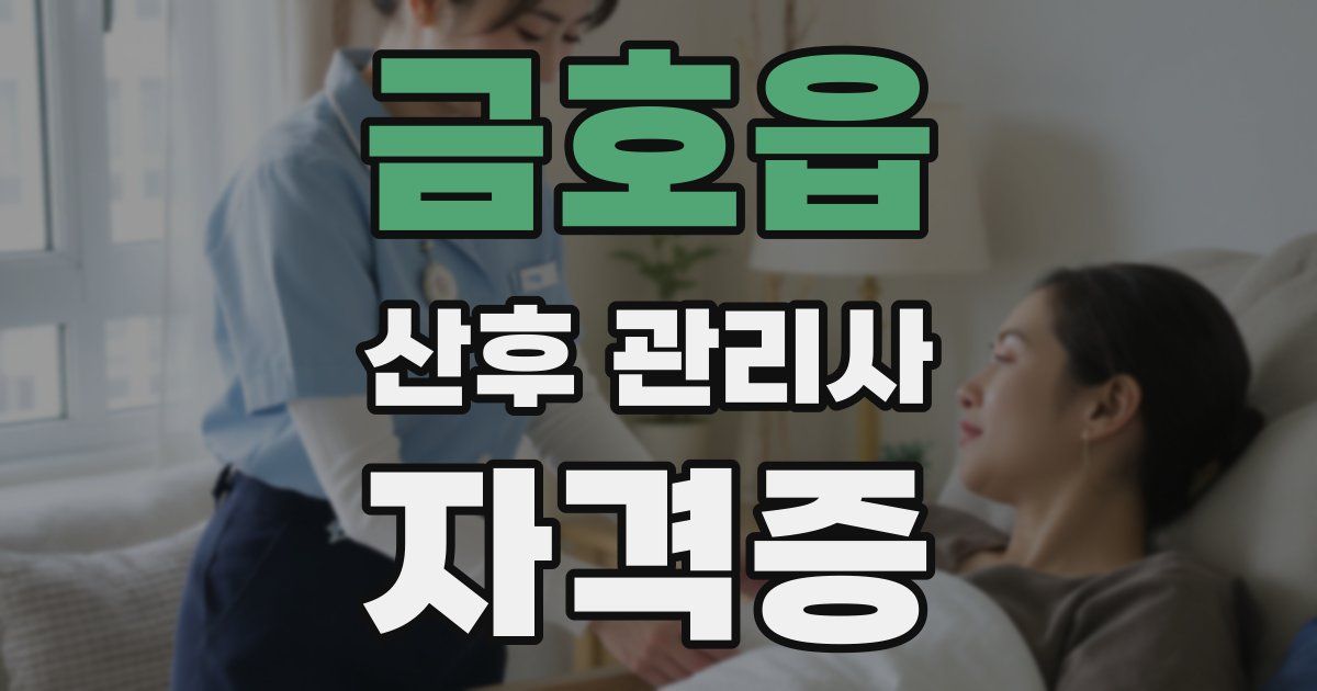 금호읍 산후 관리사 자격증