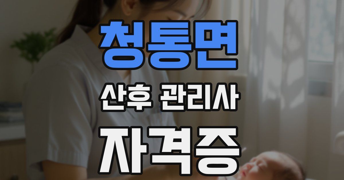 청통면 산후 관리사 자격증