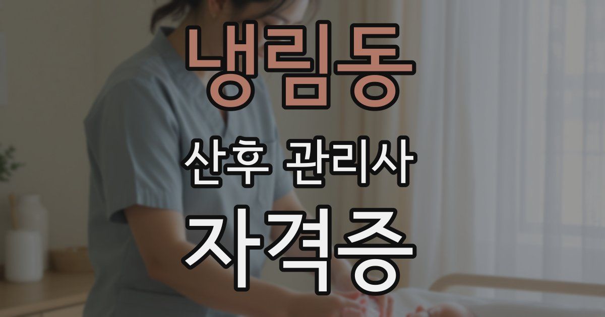 냉림동 산후 관리사 자격증