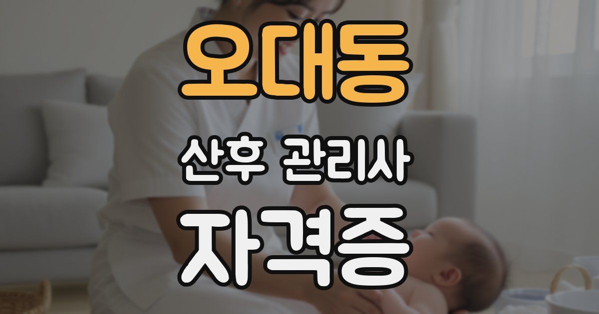 오대동 산후 관리사 자격증