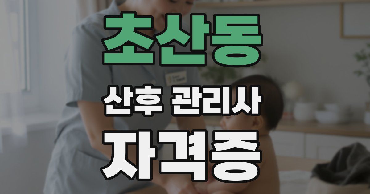 초산동 산후 관리사 자격증