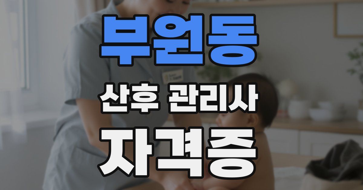 부원동 산후 관리사 자격증