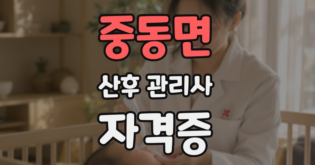 중동면 산후 관리사 자격증