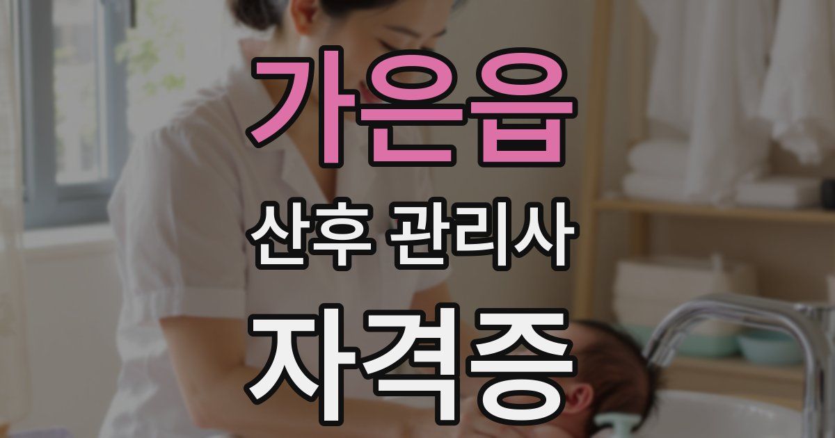 가은읍 산후 관리사 자격증