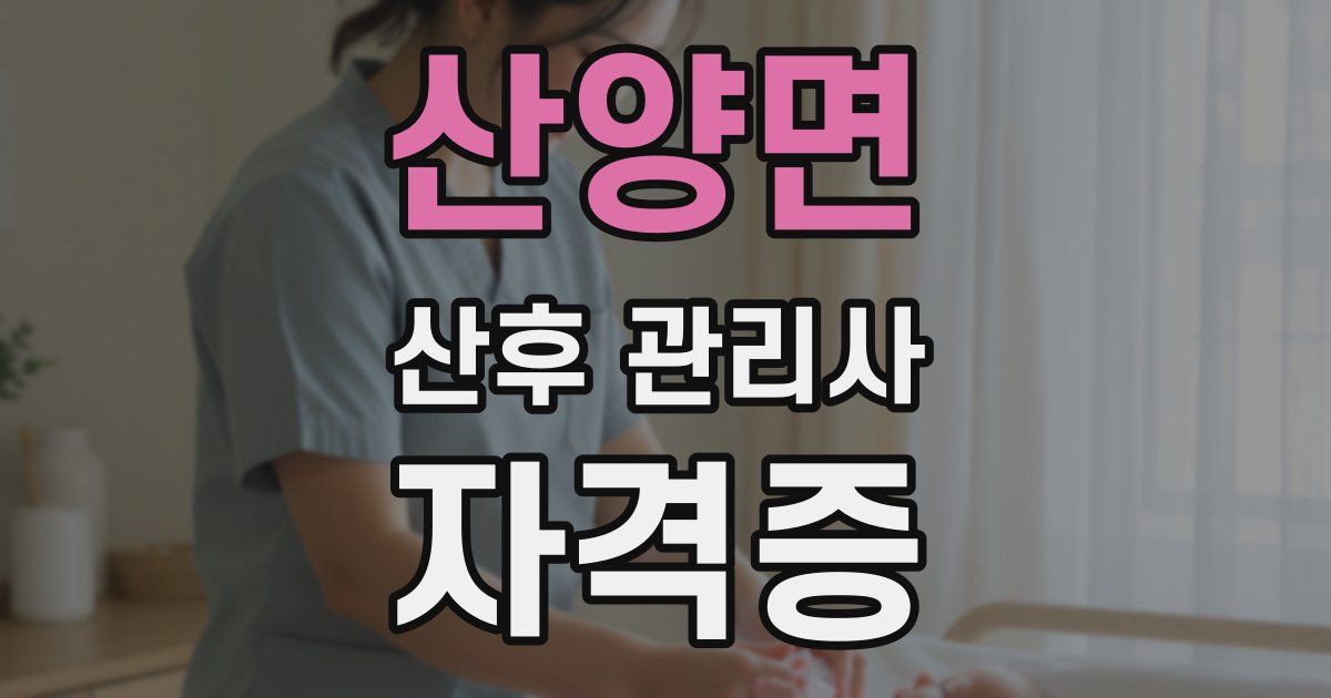 산양면 산후 관리사 자격증