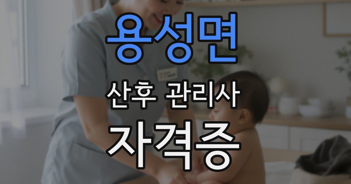 용성면 산후 관리사 자격증