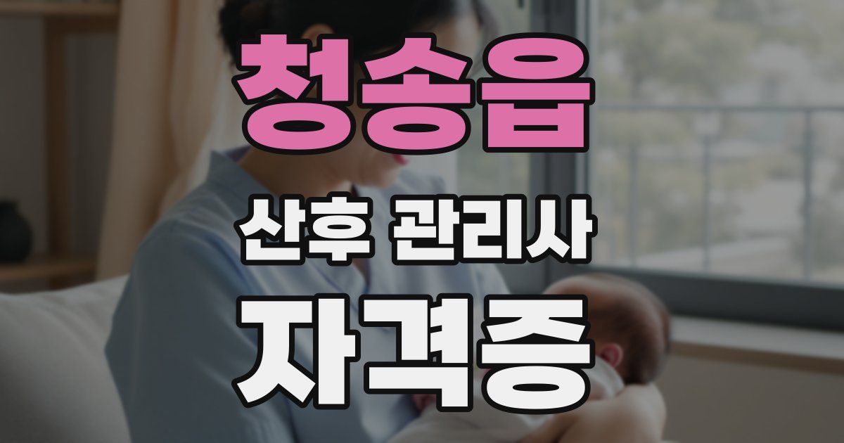청송읍 산후 관리사 자격증