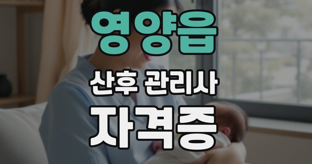 영양읍 산후 관리사 자격증