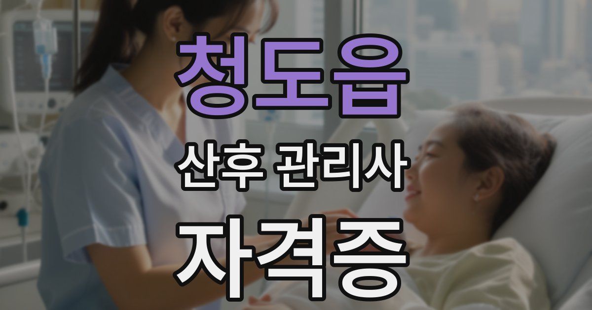 청도읍 산후 관리사 자격증