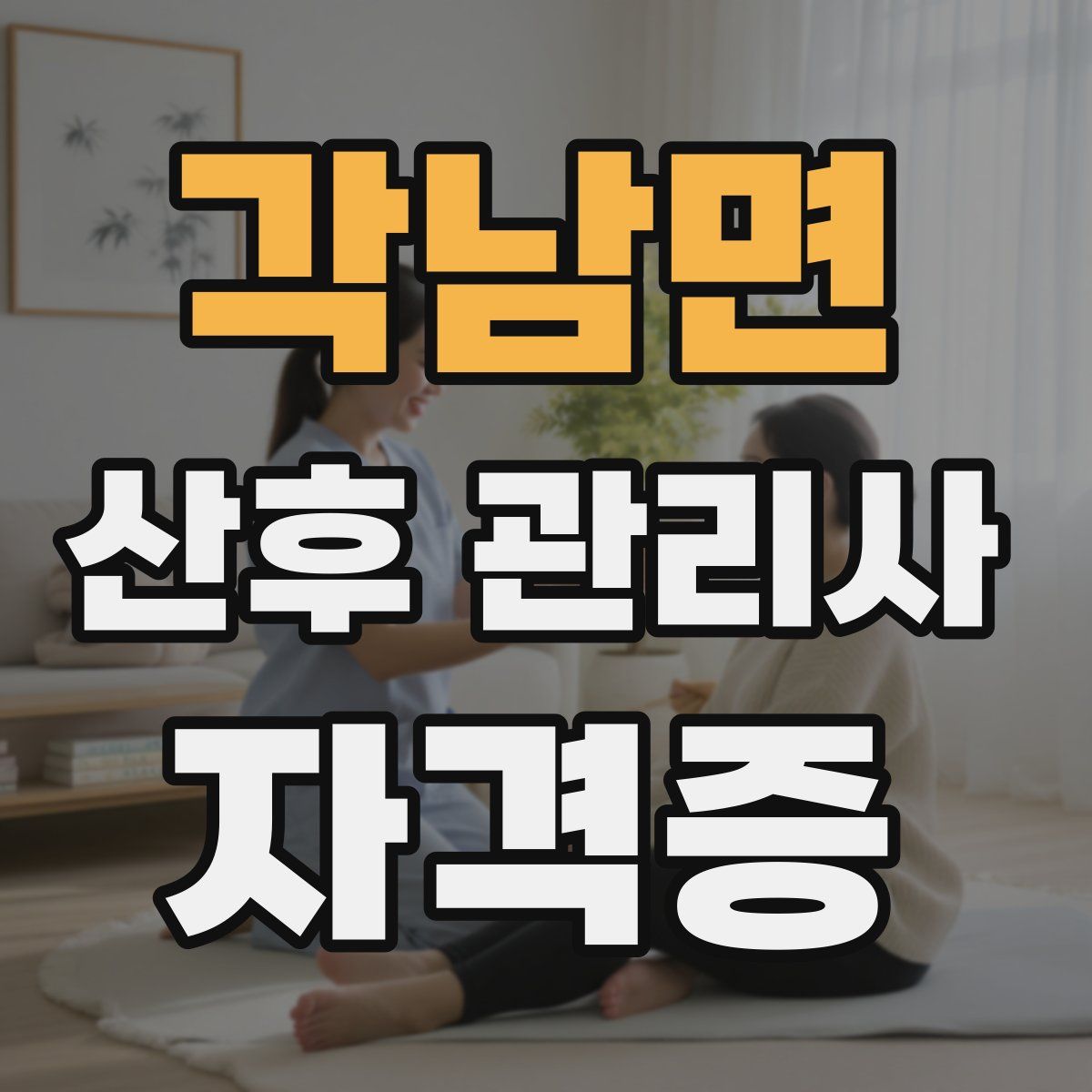 각남면 산후 관리사 자격증