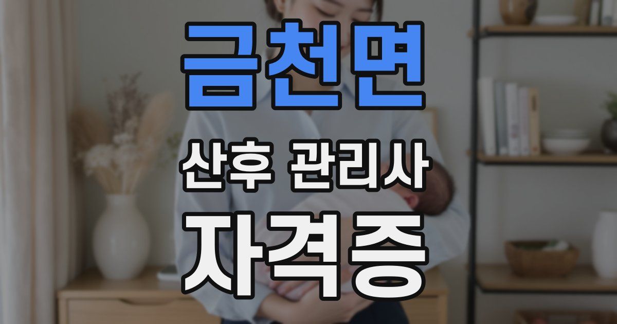금천면 산후 관리사 자격증