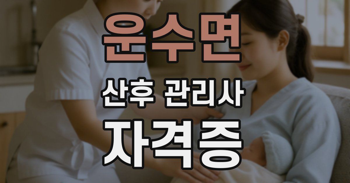 운수면 산후 관리사 자격증