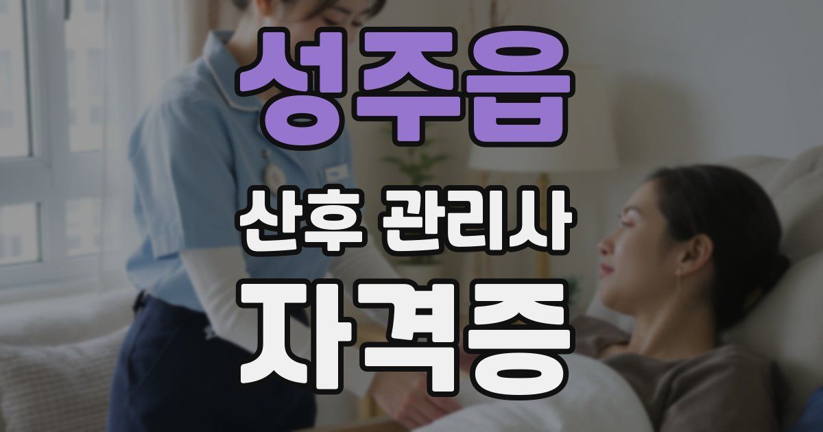 성주읍 산후 관리사 자격증