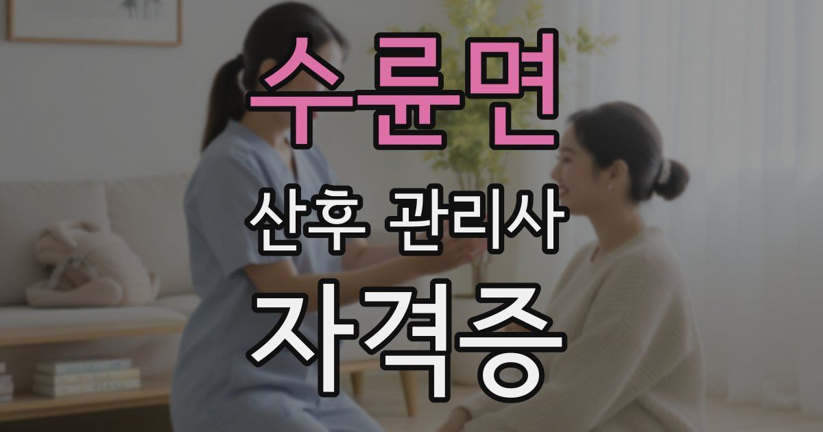 수륜면 산후 관리사 자격증