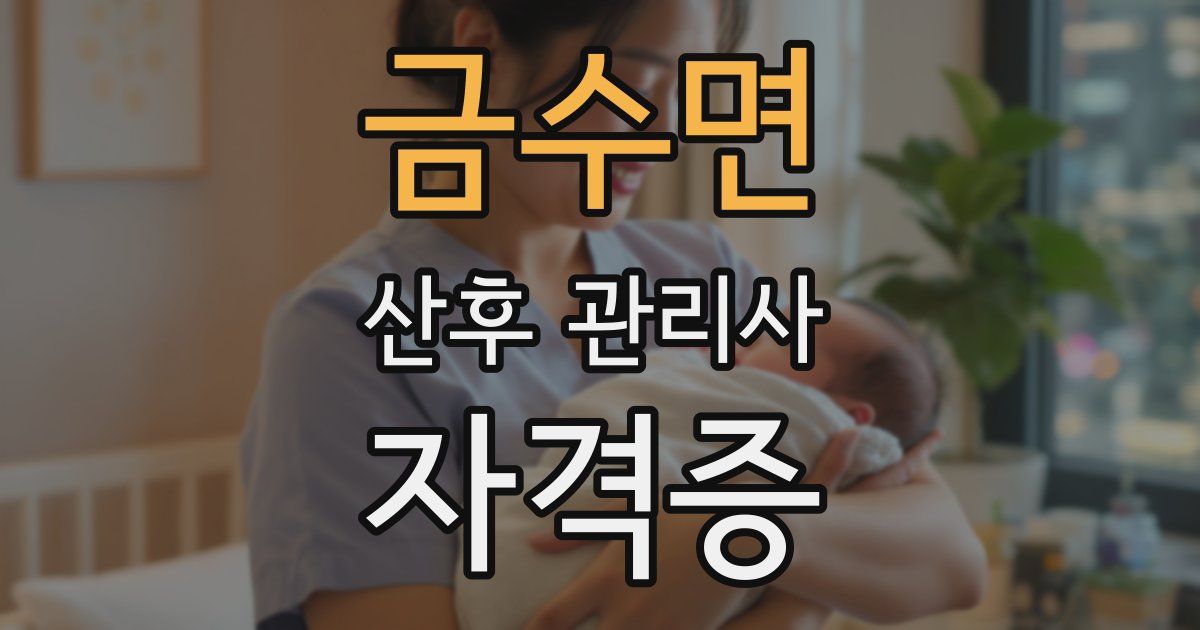 금수면 산후 관리사 자격증