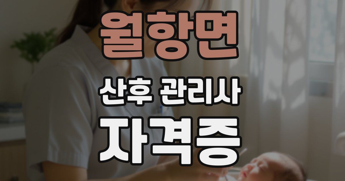 월항면 산후 관리사 자격증