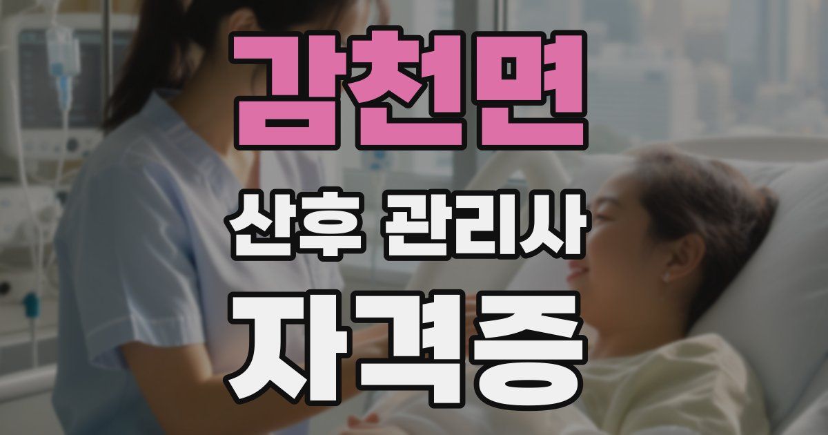 감천면 산후 관리사 자격증
