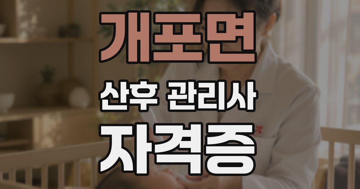 개포면 산후 관리사 자격증
