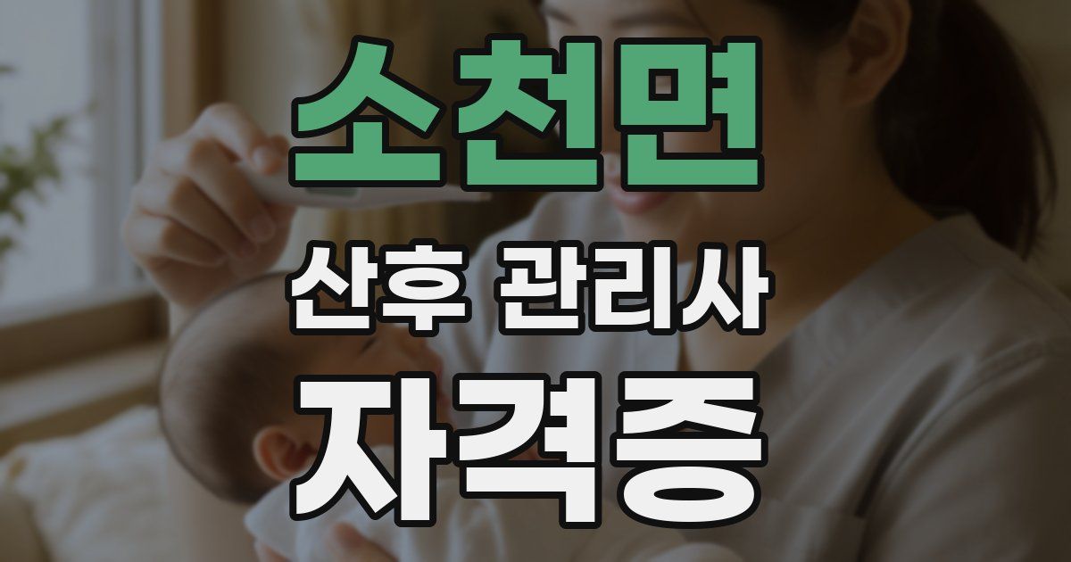 소천면 산후 관리사 자격증