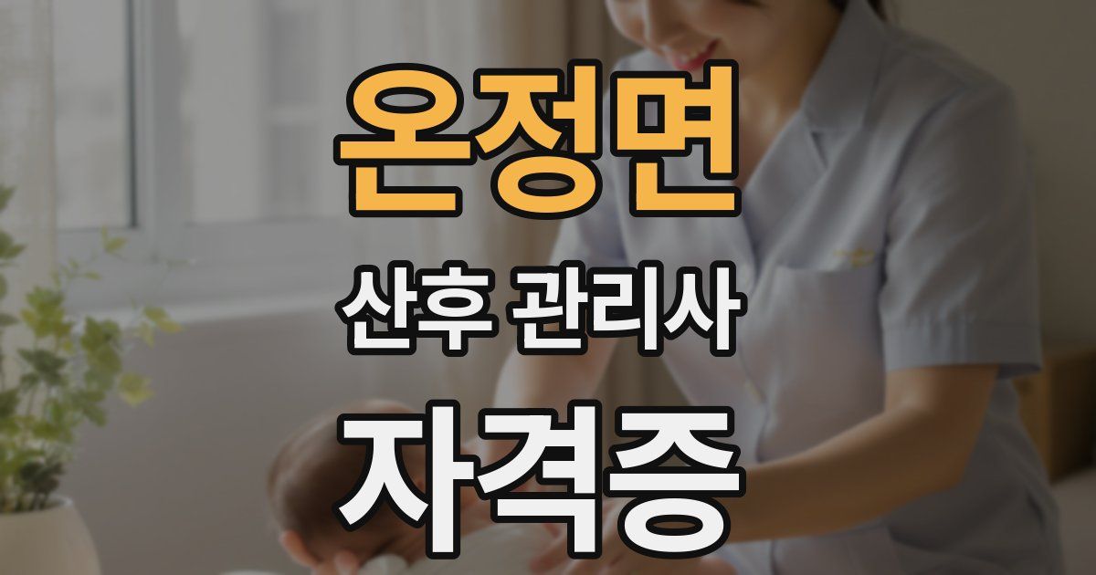 온정면 산후 관리사 자격증