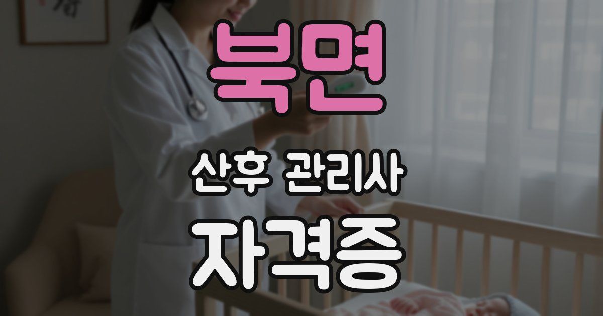 북면 산후 관리사 자격증