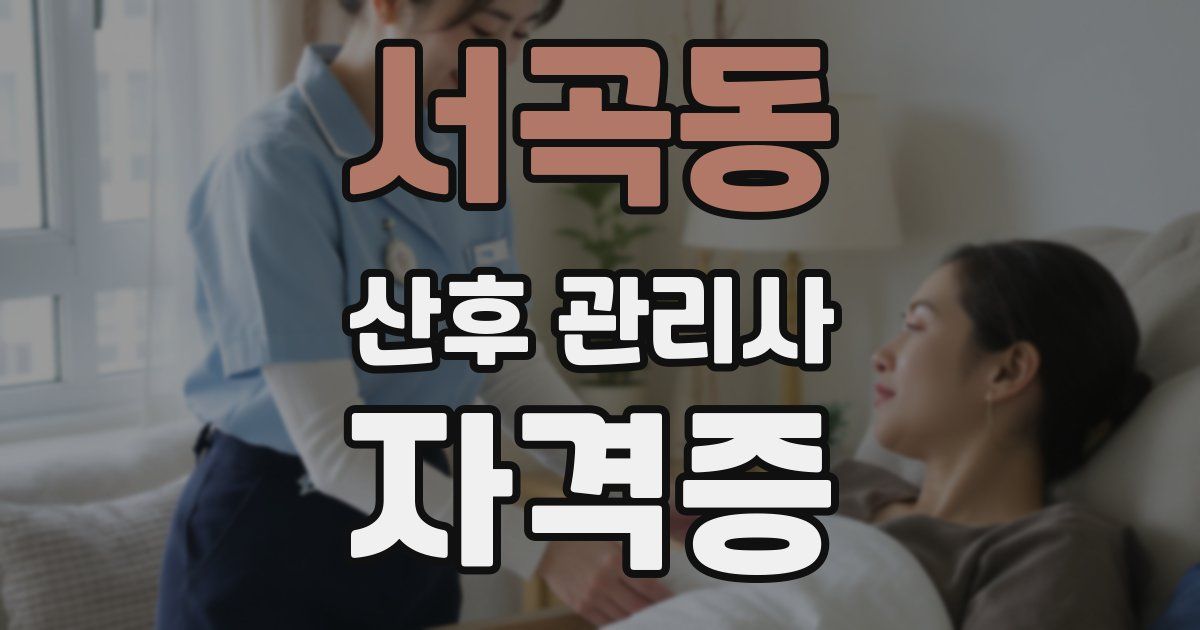 서곡동 산후 관리사 자격증