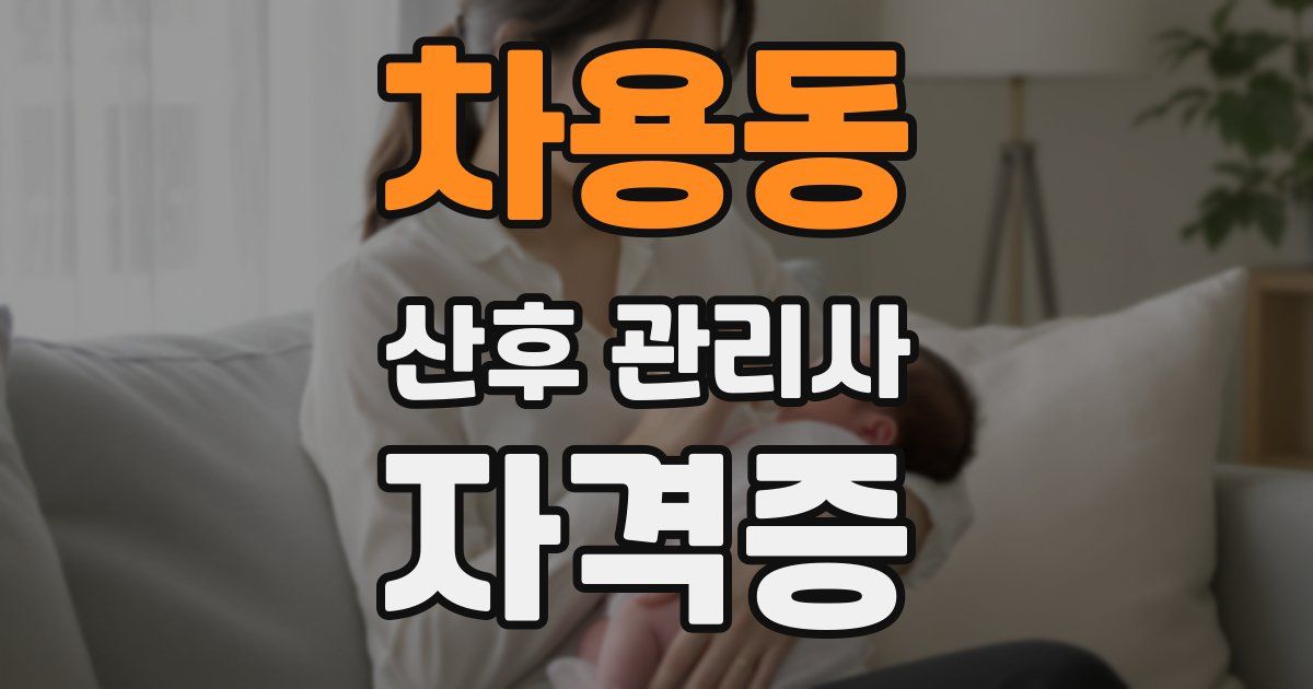 차용동 산후 관리사 자격증