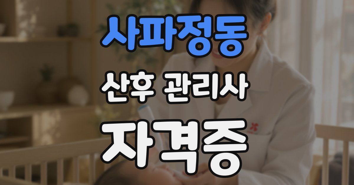 사파정동 산후 관리사 자격증