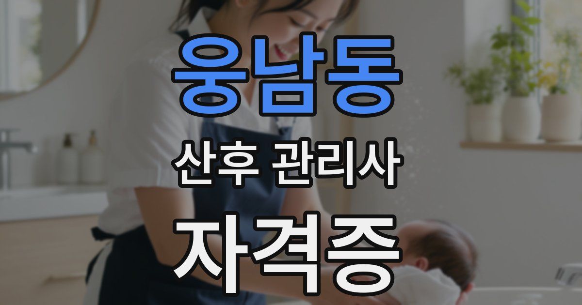 웅남동 산후 관리사 자격증