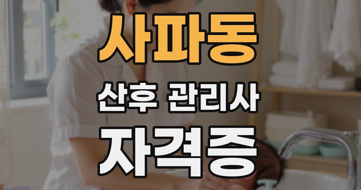 사파동 산후 관리사 자격증