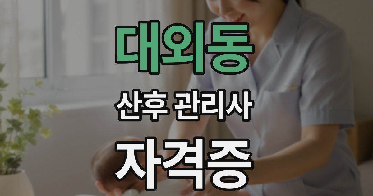 대외동 산후 관리사 자격증