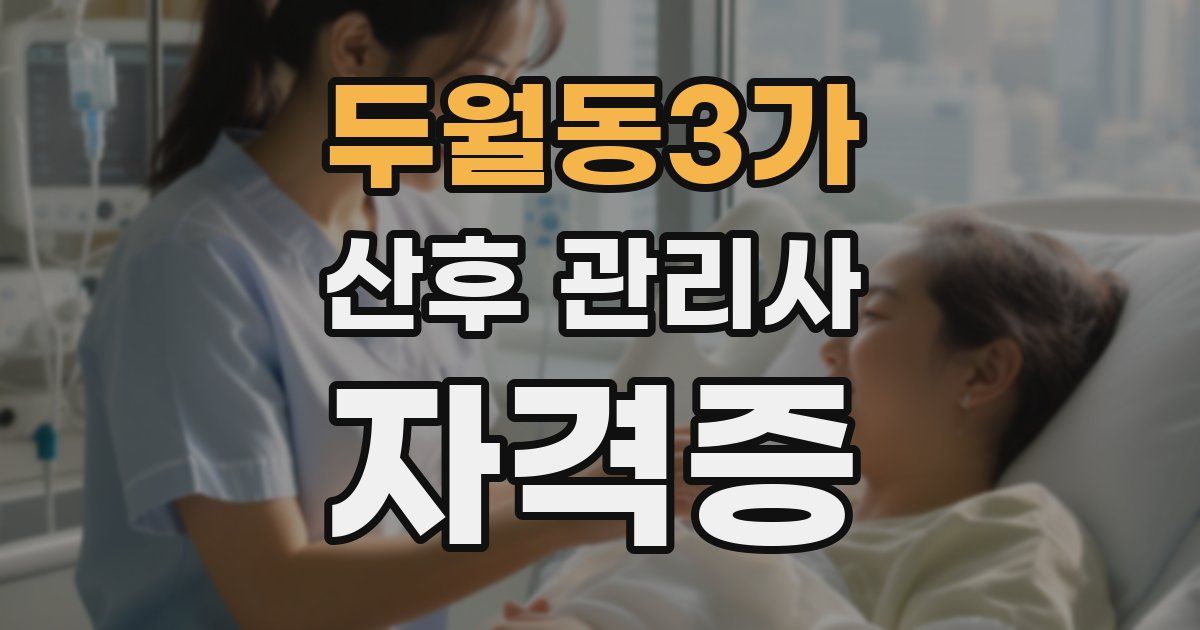 두월동3가 산후 관리사 자격증