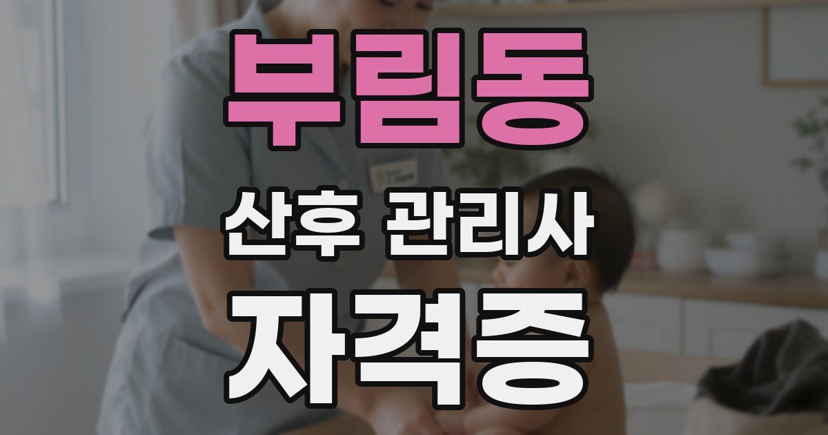 부림동 산후 관리사 자격증