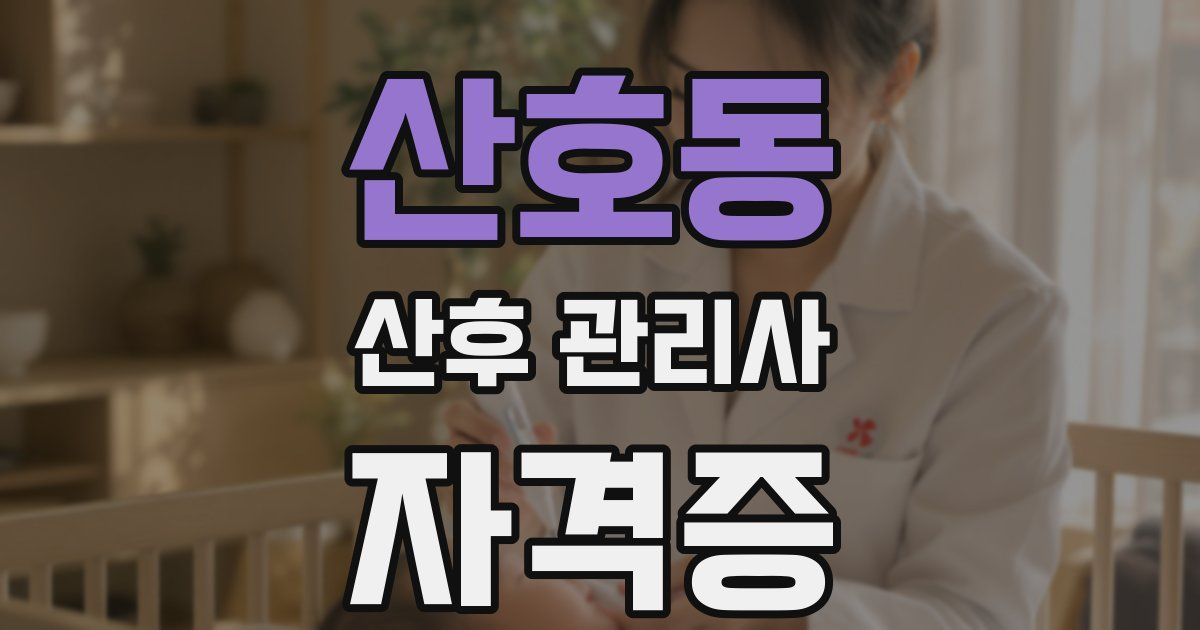 산호동 산후 관리사 자격증