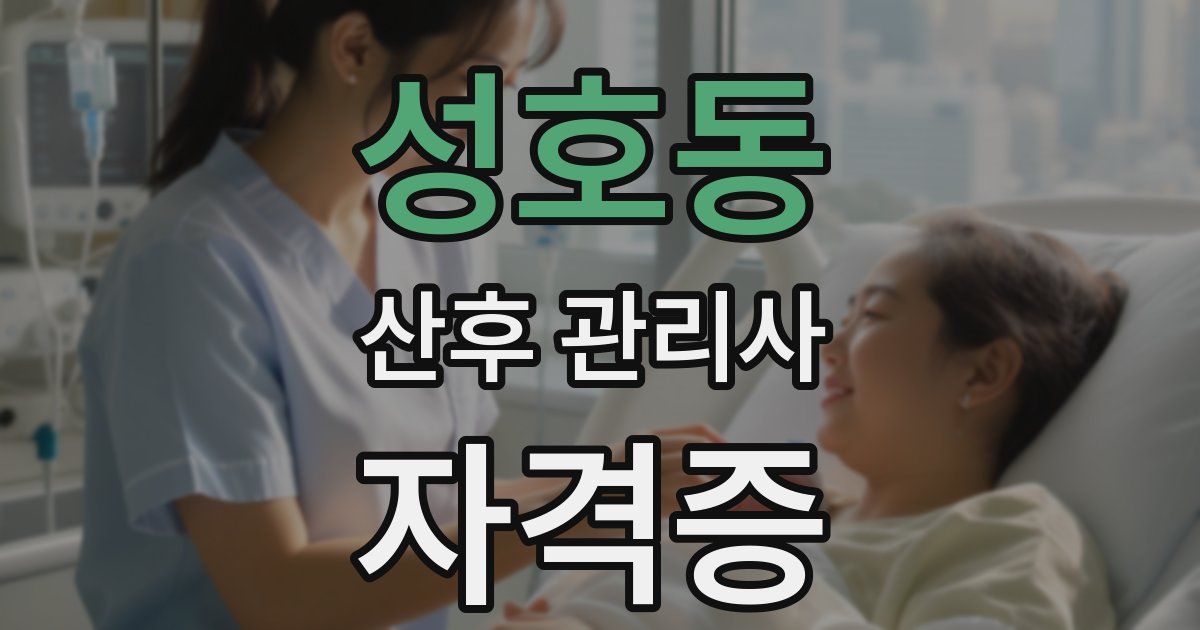 성호동 산후 관리사 자격증