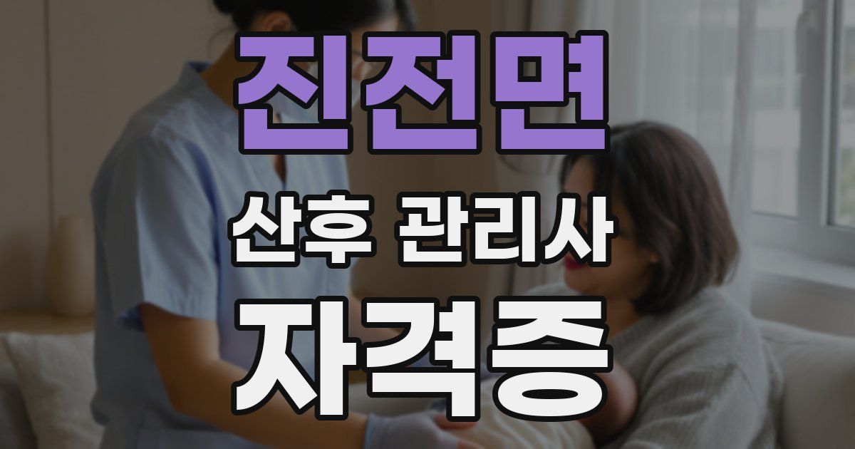 진전면 산후 관리사 자격증