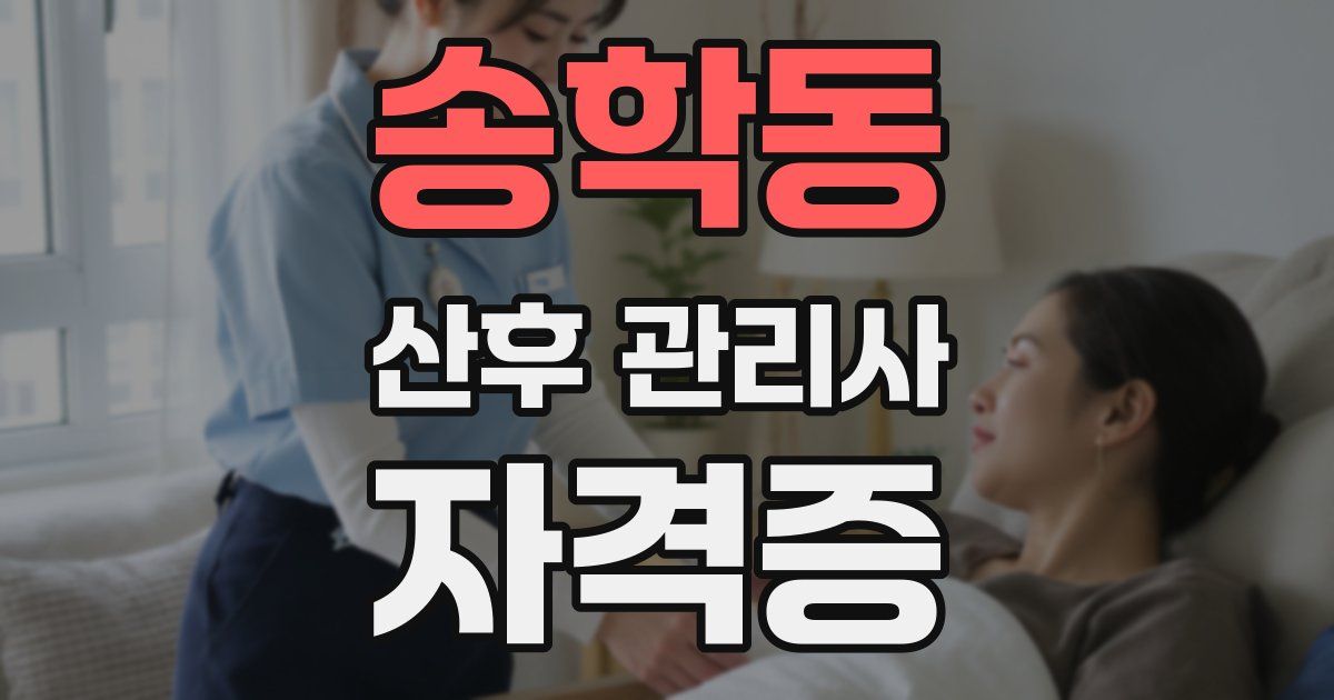 송학동 산후 관리사 자격증