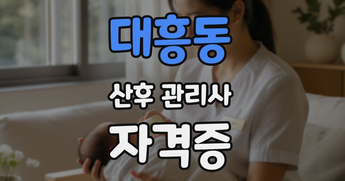 대흥동 산후 관리사 자격증