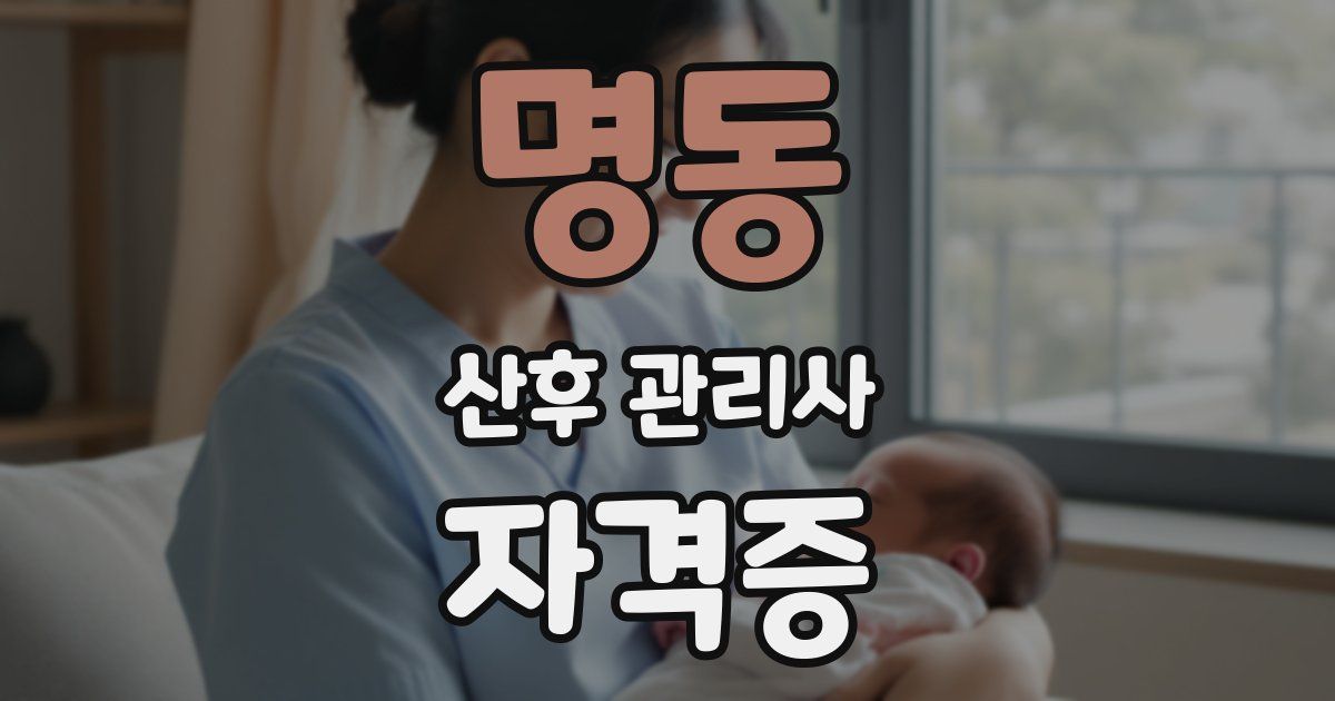 명동 산후 관리사 자격증