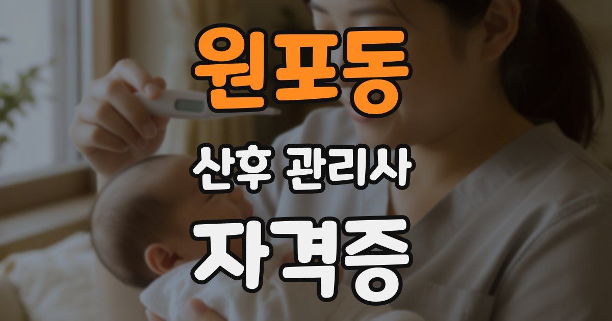 원포동 산후 관리사 자격증